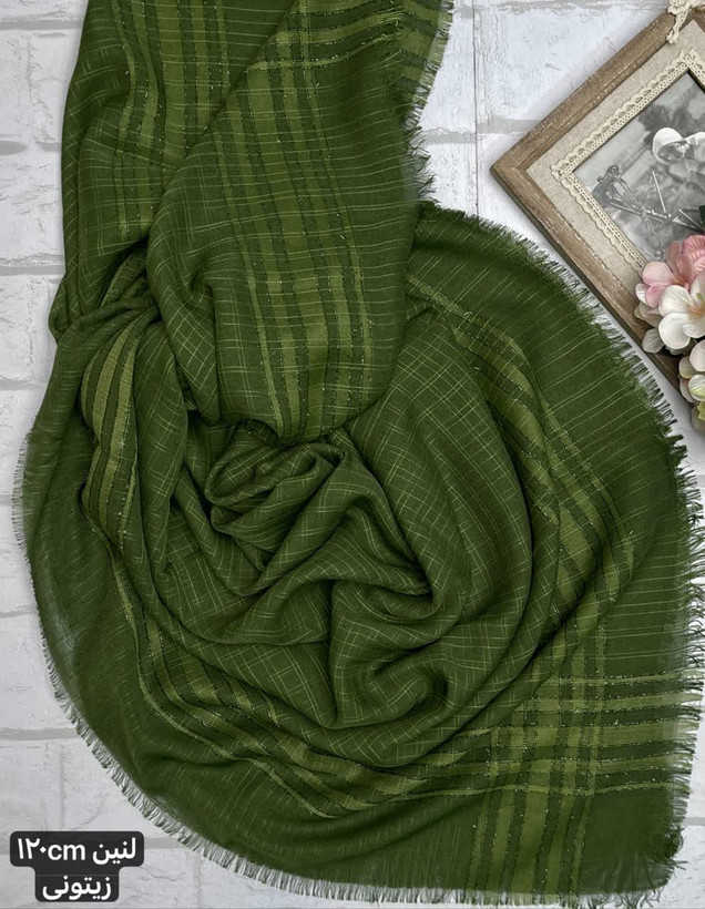 روسری نخ لنین لمه دار،قواره 120 سانتی ارسال رایگان