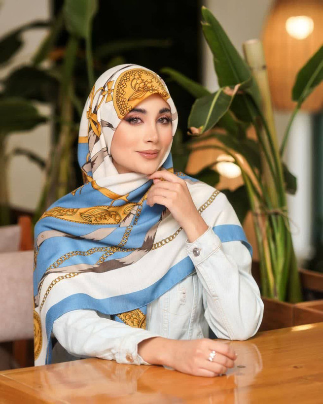 روسری نخی سیا اسکارف طرح جدید ،قواره ۱۴۰