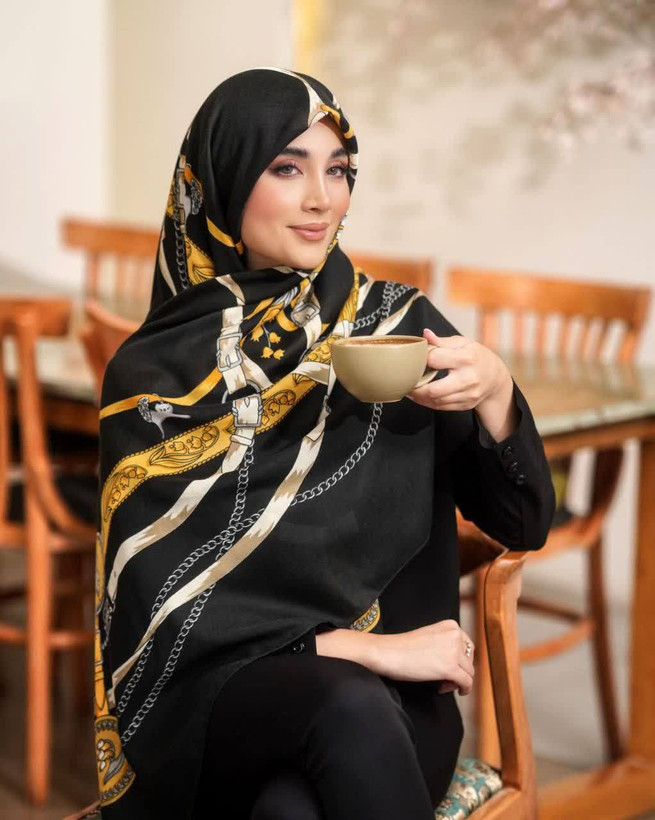 روسری نخی سیا اسکارف طرح جدید ،قواره ۱۴۰