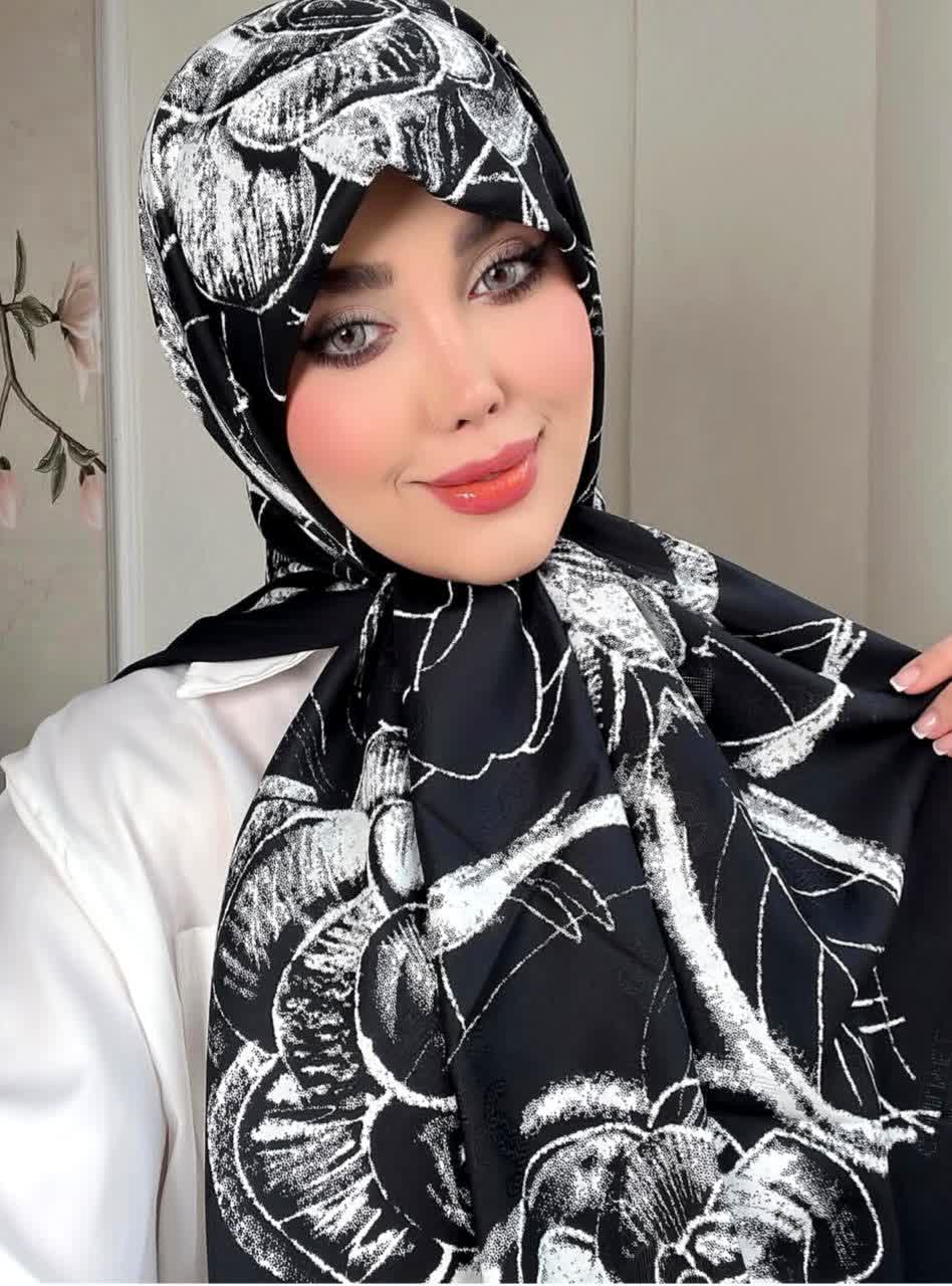 ✨کالکشن لوکس وار ابریشم ژاکارد وارداتی های کوالیتی قواره دقیق ۱۳۰ فوق العاده مشکی، ارسال رایگان