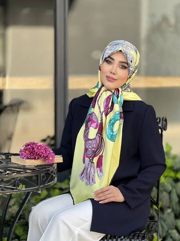 روسری ساتن ابریشم مجلسی ، قواره ۱۳۵، ارسال رایگان