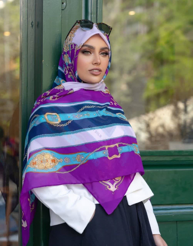 روسری حریر ایتالیایی قواره حدودا ۱۴۰ خنک سبک، ارسال رایگان