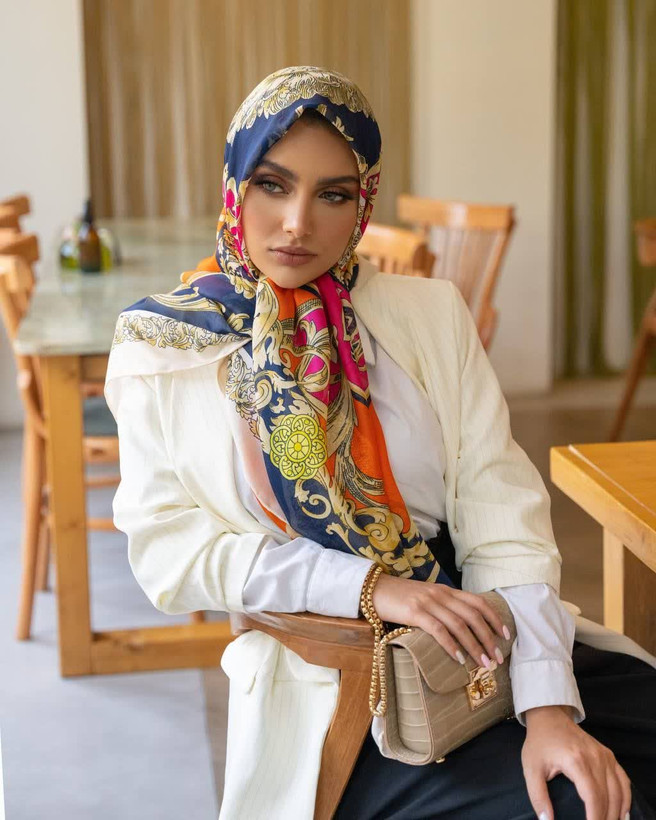 روسری ابریشم رته،قواره ۱۴۰،سبک و خنک،، ارسال رایگان