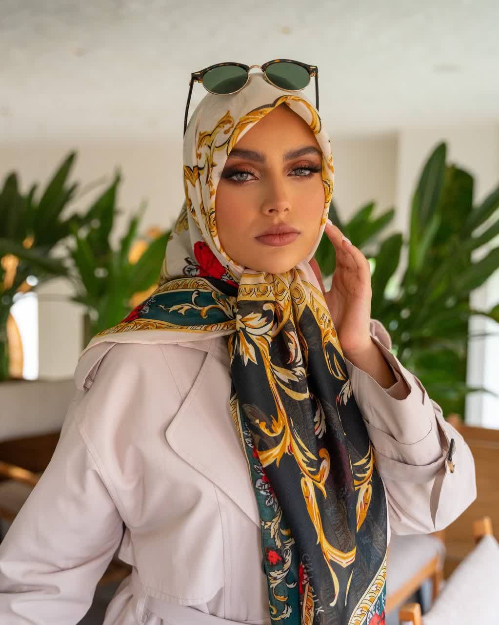 روسری ابریشم رته،قواره ۱۴۰،سبک و خنک، ارسال رایگان