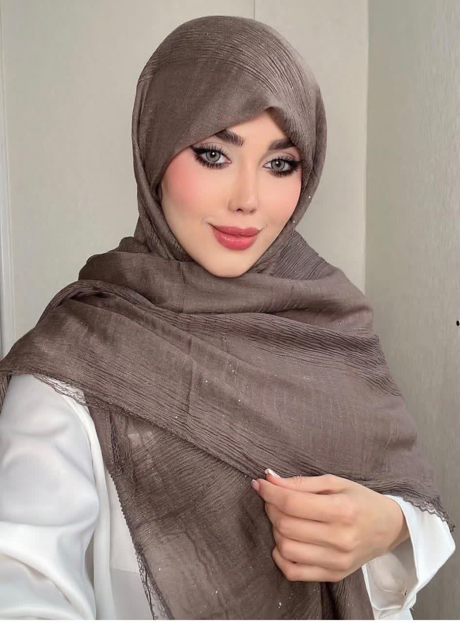 روسری تک‌رنگ وارداتی H&H | قواره ۱۴۰ | دانتل، مروارید و شاین | ارسال رایگان
