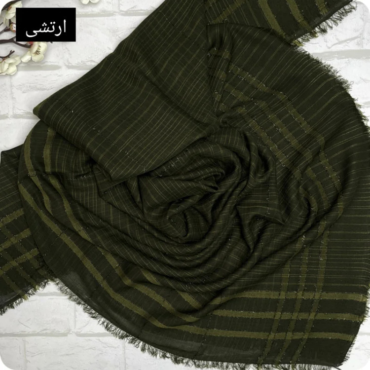 روسری نخ لینن لمه دار سه خط قواره 140 / ارسال رایگان