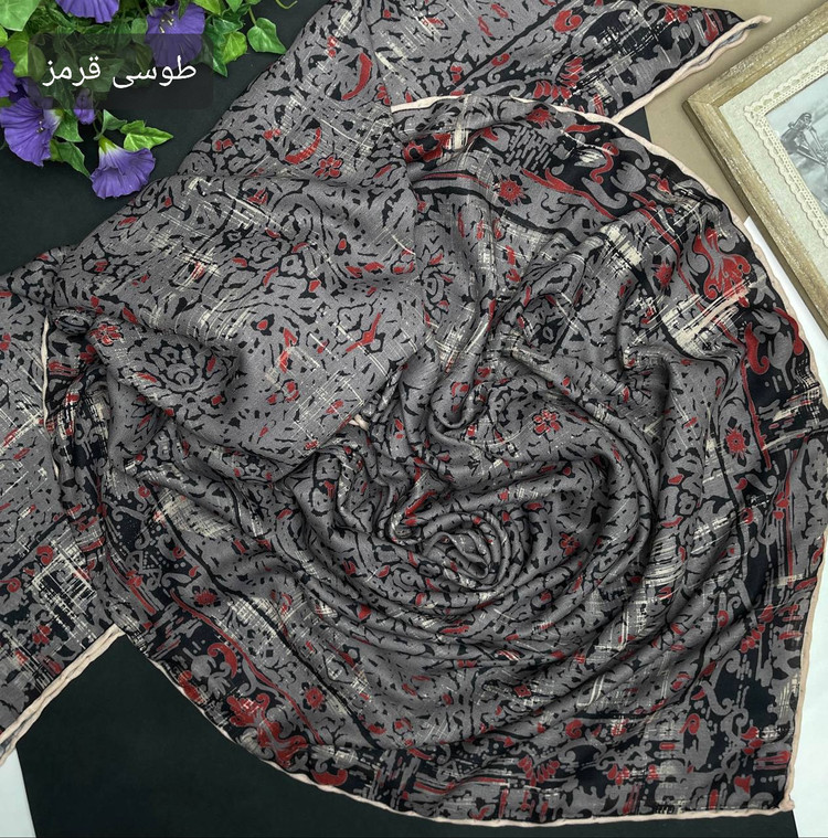 روسری نخ شانتون دوردستدوز قواره ۱۳۰ | رنگبندی متنوع