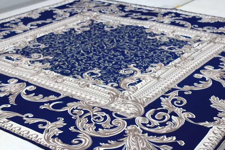روسری مجلسی ابریشم توییل طرح اسلیمی قواره 140
