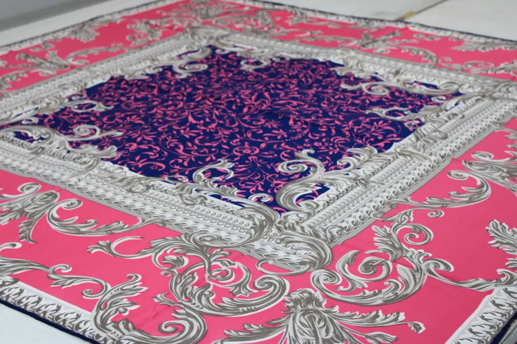 روسری مجلسی ابریشم توییل طرح اسلیمی قواره 140