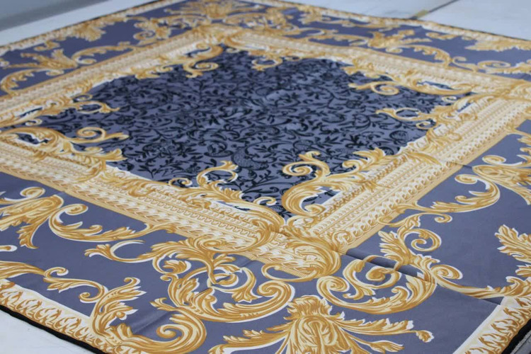روسری مجلسی ابریشم توییل طرح اسلیمی قواره 140