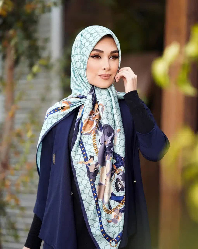 روسری مجلسی ابریشم توییل گوچی قواره 140